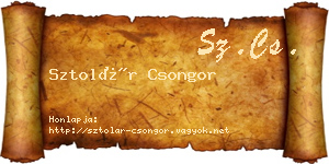 Sztolár Csongor névjegykártya